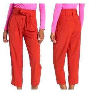 MADEWELL | Drapey Paperbag High Waisted Tie | Red Pants| Womens Size 2